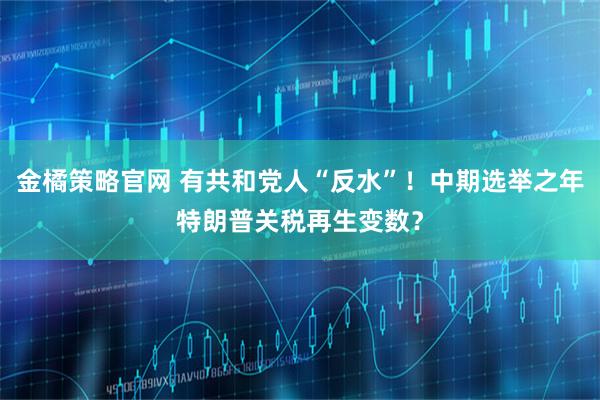 金橘策略官网 有共和党人“反水”！中期选举之年特朗普关税再生变数？
